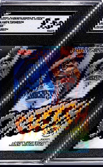 2023-24 Panini Hoops Premium Stock #4 Amen Thompson Sheesh Silver Prizm SGC 9.5