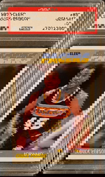 1987 Fleer Basketball #85 Chuck Person Rookie RC Indiana Pacers PSA 10 GEM MINT