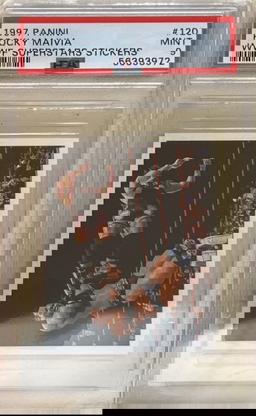 1997 Panini Rocky Maivia The Rock Rookie Sticker PSA 9