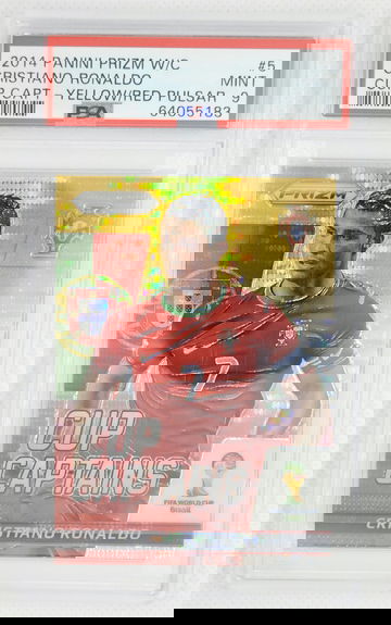 2014 Prizm World Cup Yellow Red Pulsar Cristiano Ronaldo Cup Captains PSA 9 MINT Portugal World Cup