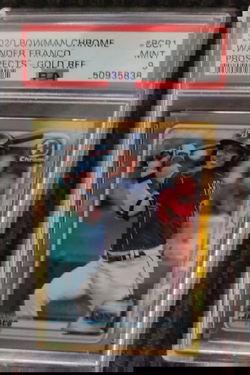 2020 Bowman Chrome Wander Franco prospects Gold Ref  1/50  PSA 9