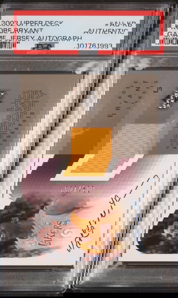 2002 UPPER DECK GAME JERSEY AUTOGRAPHS AUKB KOBE BRYANT PATCH AUTO /100 PSA AUTH