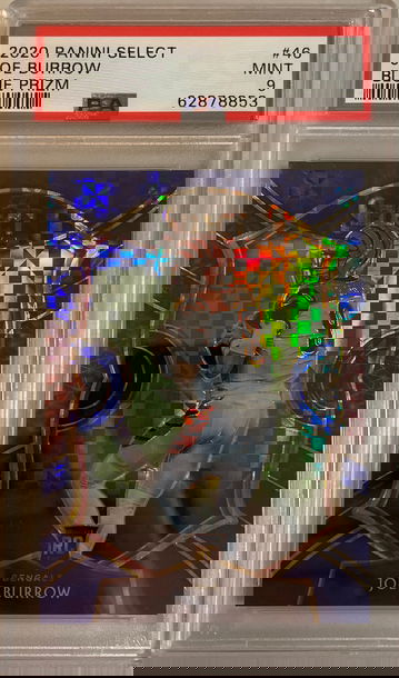 2020 Panini Select Joe Burrow Blue Prizm PSA 9