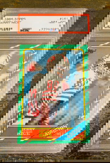 1986 Topps Jerry Rice Rookie Card PSA 8