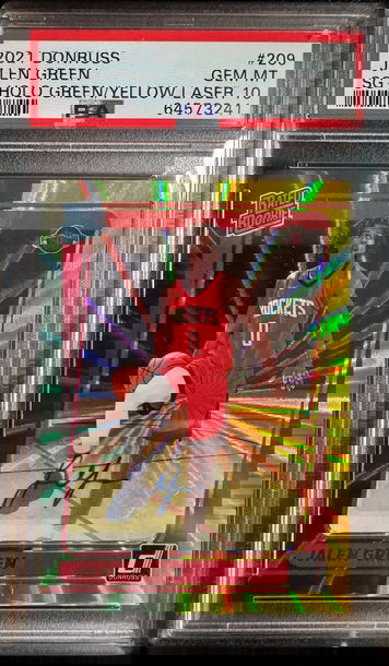 2021 Jalen Green, Green Yellow Laser Auto PSA 10