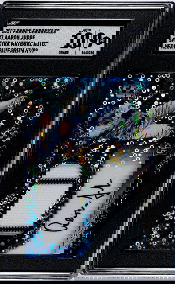 2017 Panini Chronicles Spectra Neon Blue Aaron Judge #7 RC RPA /99 SGC 9 Auto 10
