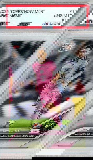 2024 TOPPS NOW MLS LIONEL MESSI #1 INTER MIAMI PSA 10 GEM MT
