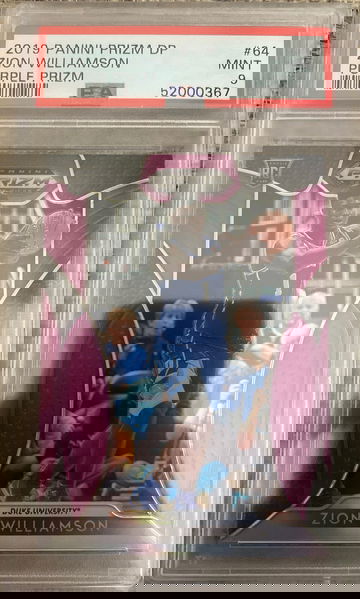 2019 Prizm draft picks Zion Williamson purple Prizm psa 9 Mint