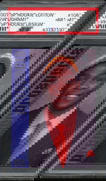 Kevin Durant 2007-08 Upper Deck SP Rookie Edition 1996 Design PSA 8 NM-MT #106 Sonics Nets