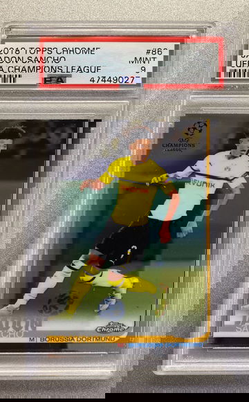 JADON SANCHO 2018 TOPPS CHROME ROOKIE PSA 9 MINT