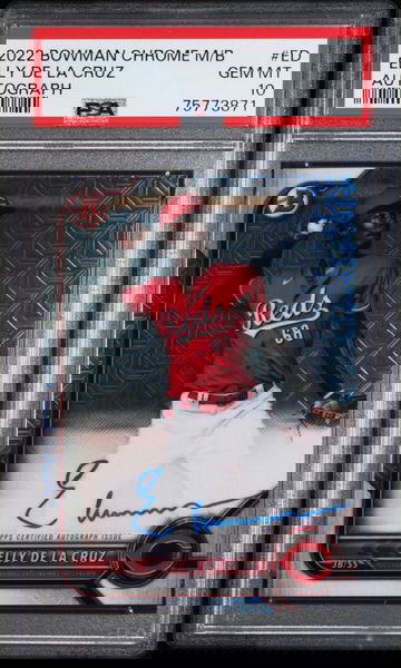 2022 ELLY DE LA CRUZ Bowman Chrome Mega Box Redemption Autograph #BCMA-ED PSA 10 GEM MINT