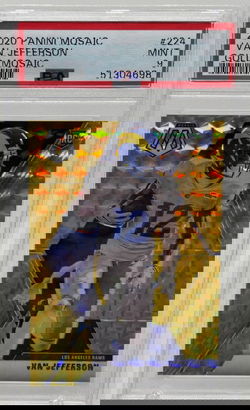 2020 Panini Mosaic Van Jefferson /10 Gold Mosaic RC SSP PSA MINT 9