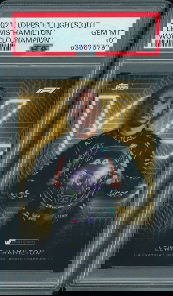 2021 Topps F1 Lights Out Lewis Hamilton World Champion PSA 10 GEM MINT Formula 1
