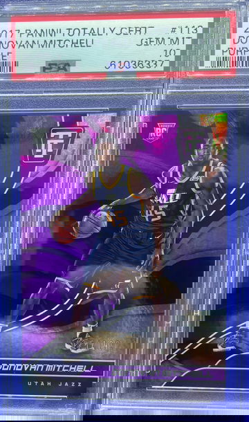 Donovan Mitchell 2017-18 Panini Totally Certified Purple RC /199 PSA 10 Gem Mint