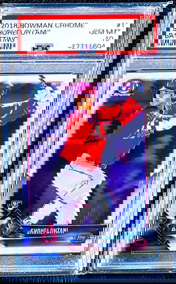 Shohei Ohtani 2018 Bowman Chrome RC Rookie #1 Batting PSA 10