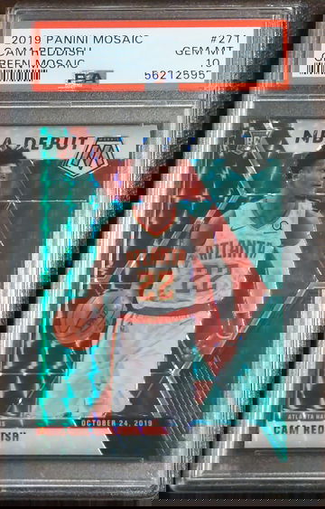 2019 Mosaic, NBA Debut, Green Mosaic, #271, Cam Reddish, Rookie PSA 10