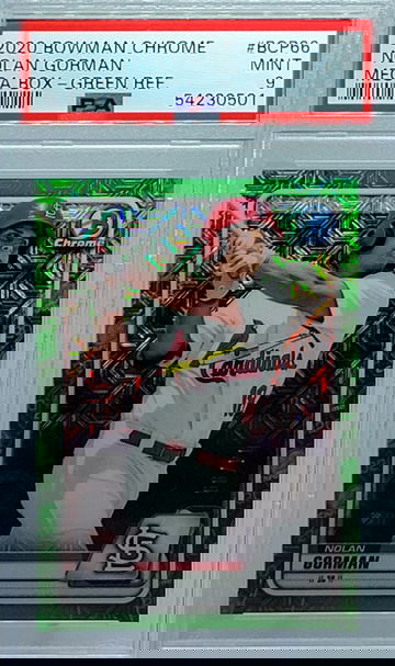 2020 Bowman Chrome Mega Box #BCP66 Nolan Gorman GREEN Ref PSA 9 #40/99