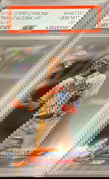 2018 Topps Chrome Ronald Acuna Jr Update PSA 10