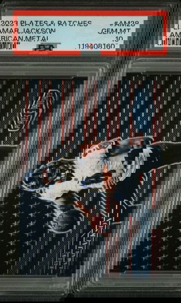 2023 Panini Plates & Patches Lamar Jackson American Metal PSA 10