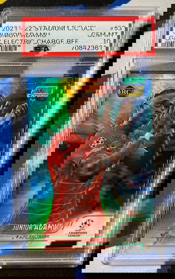 Junior Adamu 2021-22 Stadium Club Chrome Green Yellow Electric #/125 PSA 10 RC POP 1