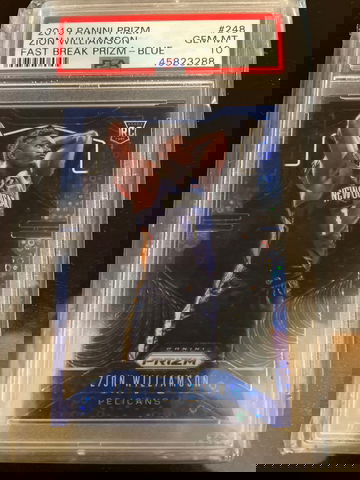2019 Prizm Zion Williamson Fast Break Blue Psa 10