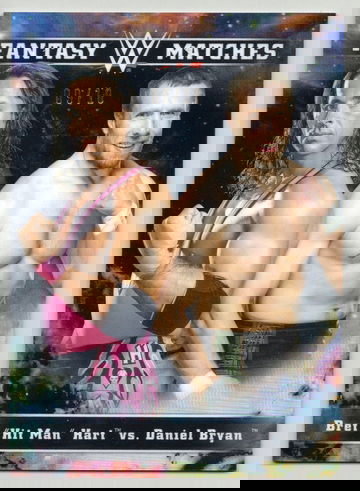 2020 Topps Chrome WWE Fantasy Matches BLACK Refractor /10 Bret Hart Daniel Bryan