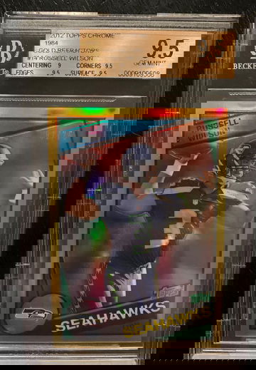 2012 Topps Chrome Russell Wilson Gold Refractor/75 BGS 9.5 Gem Mint '84 Topps style