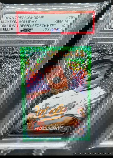 2024 Topps Chrome Jackson Holliday Image Variation Green Speckle /99 88 PSA 10