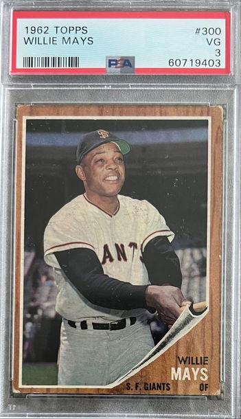 1962 Topps #300 Willie Mays San Francisco Giants HOF PSA 3 VG
