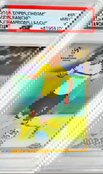 Jadon Sancho Topps Chrome UEFA Champions League PSA 9