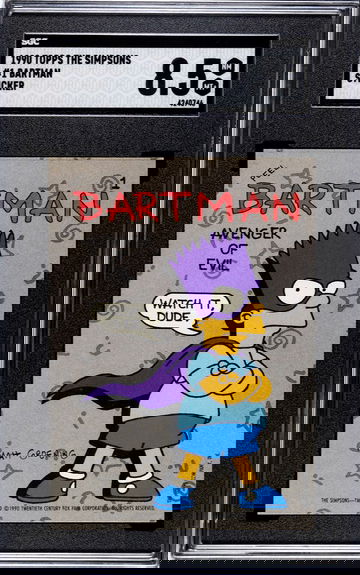 Bartman Bart Simpson 1990 Topps Sticker SGC 8.5 