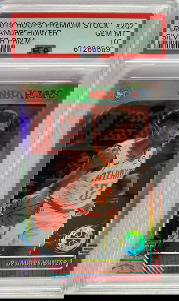 2019 Hoops Premium Stock De'Andre Hunter Silver Prizm PSA 10