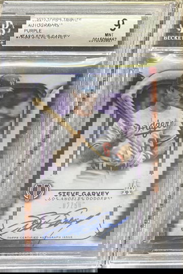 /50 2022 Topps Tribute Purple Auto Steve Garvey BGS Slab MINT Dodgers Padres MLB