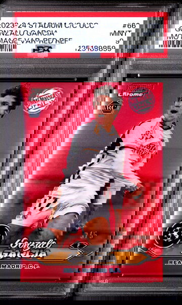 2023-24 TOPPS STADIUM CLUB GONZALO GARCIA MEMBERS ONLY 3/5 RED #66 RC PSA 9