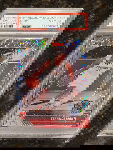 2019-20 Premium Stock Terance Mann Silver Lazer Prizm Rookie RC #245 PSA 10 GEM!