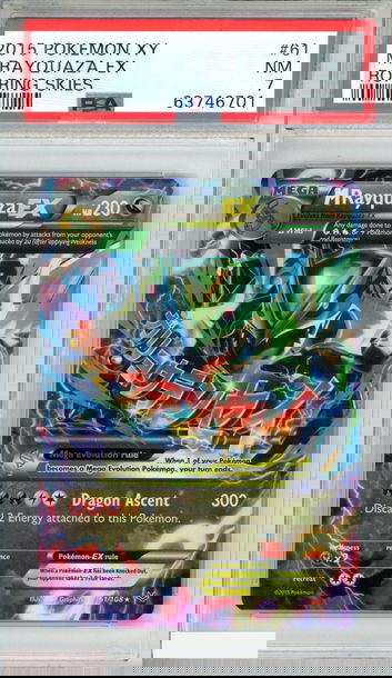 2015 POKEMON XY ROARING SKIES M RAYQUAZA EX #61 PSA 7 NM