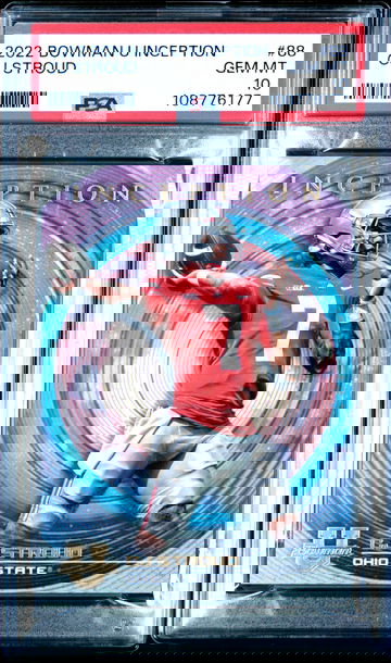 2022 BOWMAN UNIVERSITY INCEPTION CJ STROUD #88 RC 1ST PSA 10