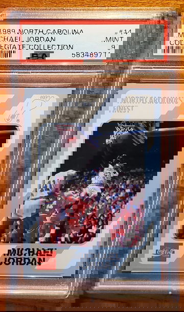 1989 north carolina Michael Jordan #14  psa 9 collegiate collection coca cola bulls 