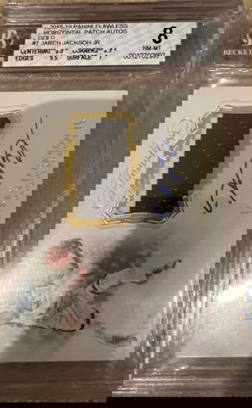 2018-2019 panini flawless horizontal patch auto gold Jaren Jackson jr bgs 8