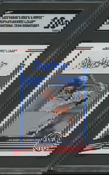 2023 Panini Stars & Stripes USA BB Max Clark Auto Patch #18U-MC SGC Auto 10/10