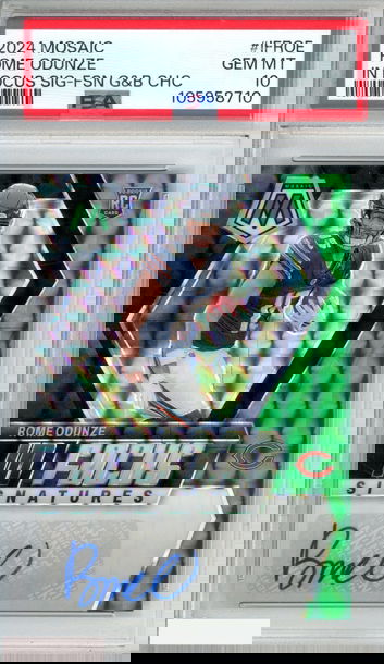 2024 MOSAIC IN FOCUS SIG ROME ODUNZE #IFROE GREEN BLACK CHOICE OF 25 RC PSA 10