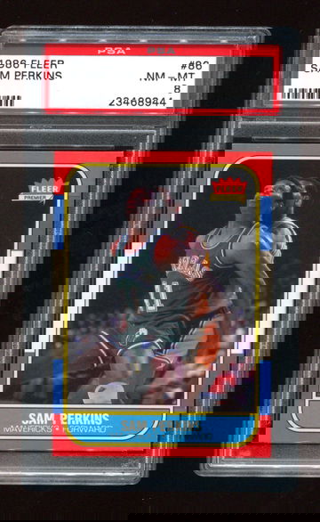 1986 Fleer Sam Perkins PSA 8 SET BREAK