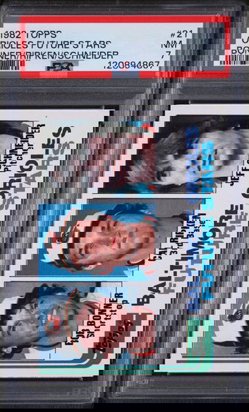 1982 Topps Bob Bonner / Cal Ripken / Jeff Schneider Orioles Future Stars PSA 7