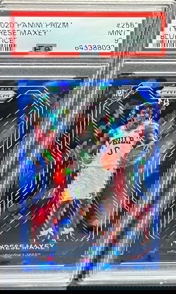 2020 Panini Prizm Tyrese Maxey 256 Blue Ice Prizm #/125 PSA 9