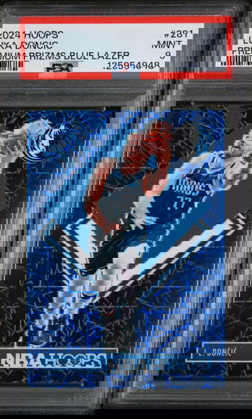 2024 Panini NBA Hoops Premium Prizms Lazer Blue Luka Doncic #281 PSA 9