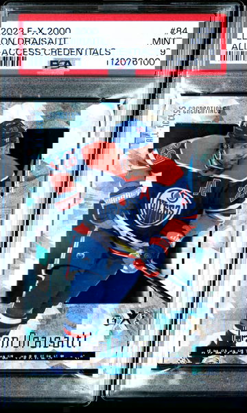 2023 E-X 2000 LEON DRAISAITL ALL-ACCESS CREDENTIALS PSA 9 