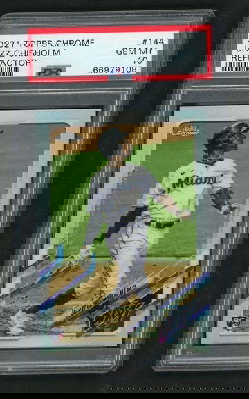 2021 Topps Chrome Refractor Jazz Chisholm #144 RC PSA 10