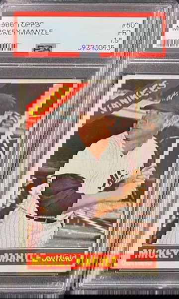 1966 Topps Mickey Mantle ( NEW YORK YANKEES ) PSA 1.5 Card #50!