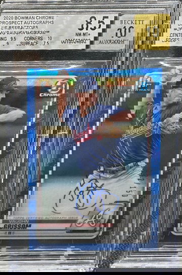 2020 Bowman Chrome PROSPECT BLUE REFRACTOR AUTO RC Vaughn Grissom /150 BGS 8.5