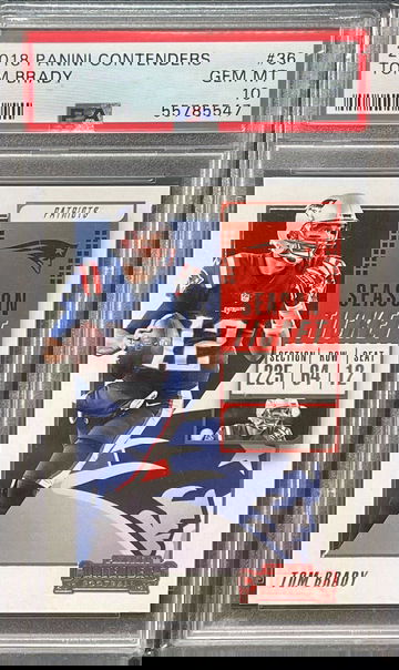 2018 Contenders Tom Brady Season Ticket Base #36 PSA 10 GEM